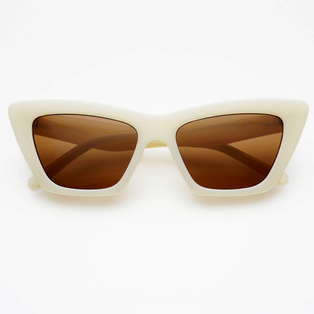 Siena Acetate Womens Cat Eye Sunglasses: Milky White