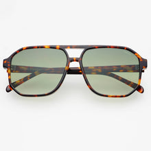 Load image into Gallery viewer, Billie ( NEW ) Unisex Aviator Sunglasses: Tortoise / Green
