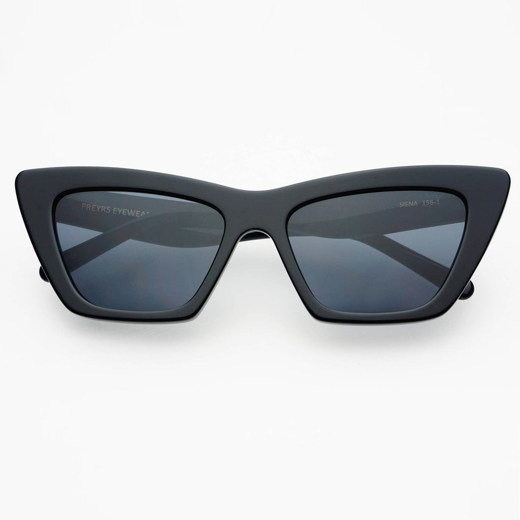 Siena Acetate Womens Cat Eye Sunglasses: Black