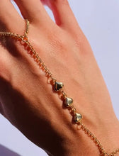 Load image into Gallery viewer, Gold Filled Heart Hand Chain Bracelet, Dainty Hand Chain
