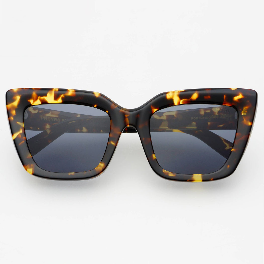 Portofino Acetate Oversized Cat Eye Sunglasses: Tortoise