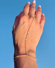 Load image into Gallery viewer, Dainty Gold Filled CZ Hand Chain Bracelet
